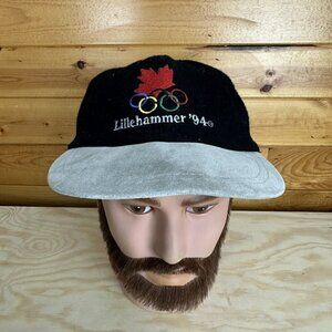 Vintage Canada Lillehammer '94 Olympics Mens Hat Black Adjustable KP Hats